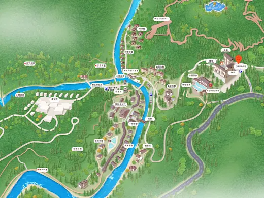 越西结合景区手绘地图智慧导览和720全景技术，可以让景区更加“动”起来，为游客提供更加身临其境的导览体验。